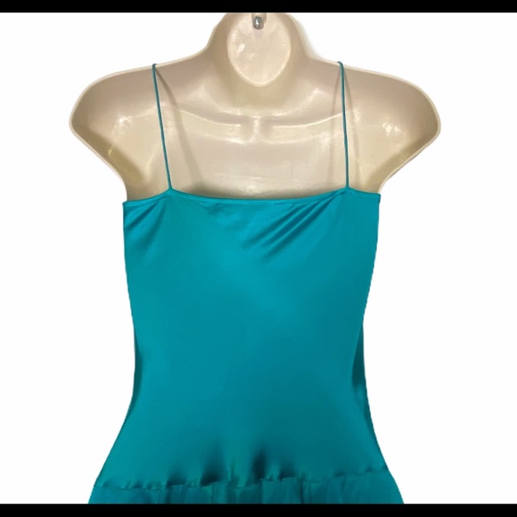 🚫SOLD🚫DVF Tasya Teal Silk Slip Dress - Picture 6 of 10